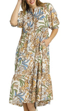 Load image into Gallery viewer, Autumn Floral Tiered Midi Dress