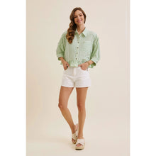 Load image into Gallery viewer, Clover Green Stripe Button Down Shirt
