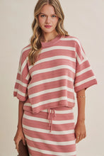 Load image into Gallery viewer, Weekend in Cannes Relaxed Stripe Sweater Top & Skirt Set