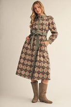 Load image into Gallery viewer, Long Sleeve Floral Button Down Midi Dress