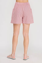 Load image into Gallery viewer, Contrast Front Tie Striped Twill Shorts