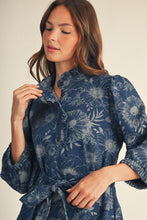 Load image into Gallery viewer, Ruffle Detail Textured Denim Dress