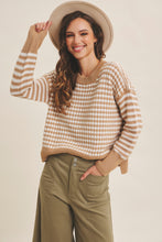 Load image into Gallery viewer, Relaxed Fit Textured Strip Mix Sweater