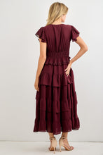 Load image into Gallery viewer, Deep V Neck Tiered Midi Dress