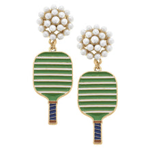Load image into Gallery viewer, Ellie Pickleball Pearl Cluster Drop Earrings