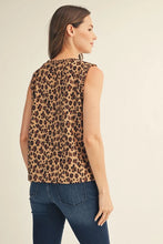 Load image into Gallery viewer, Smocking Edge Animal Print Tank Top
