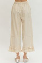 Load image into Gallery viewer, Ecru Straight Leg Ruffle Hem Pants