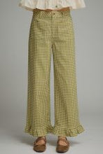 Load image into Gallery viewer, Gingham Pants with Ruffle Hem