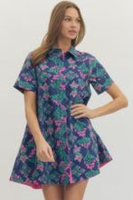 Load image into Gallery viewer, Floral Print Short Sleeve Mini Dress