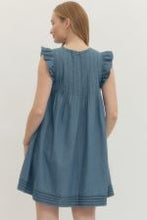 Load image into Gallery viewer, Denim Ruffle Sleeve Mini Dress
