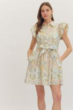 Load image into Gallery viewer, Novelty Print Flutter Sleeve Mini Dress