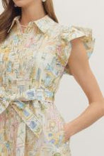 Load image into Gallery viewer, Novelty Print Flutter Sleeve Mini Dress
