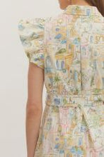 Load image into Gallery viewer, Novelty Print Flutter Sleeve Mini Dress