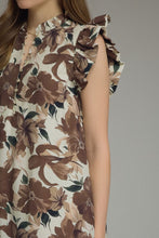 Load image into Gallery viewer, Floral Print Ruffle Sleeve Midi Dress