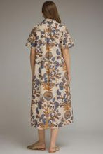 Load image into Gallery viewer, Floral Print Ecru Short Sleeve Midi Dress