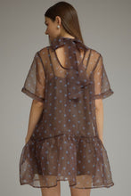 Load image into Gallery viewer, Polka Dot High Neck Back Tie Mini Dress