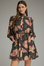 Load image into Gallery viewer, 3/4 Balloon Sleeve Floral Mini Dress