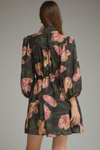 Load image into Gallery viewer, 3/4 Balloon Sleeve Floral Mini Dress