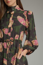 Load image into Gallery viewer, 3/4 Balloon Sleeve Floral Mini Dress