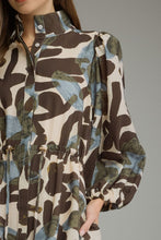 Load image into Gallery viewer, Printed 3/4 Balloon Sleeve Mini Dress