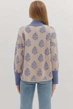 Load image into Gallery viewer, Botanical Print Knit Mock Neck Long Sleeve Top