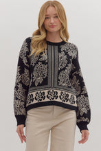 Load image into Gallery viewer, Floral Long Sleeve Knit Sweater