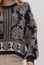 Load image into Gallery viewer, Floral Long Sleeve Knit Sweater