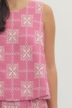 Load image into Gallery viewer, Pink Sleeveless Embroidered Top & Shorts Set