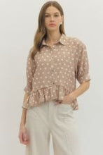 Load image into Gallery viewer, Polka Dot Ruffle Hem Top