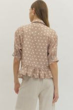 Load image into Gallery viewer, Polka Dot Ruffle Hem Top