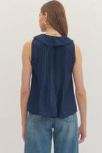 Load image into Gallery viewer, Sleeveless Ruffle Trim V Neck Top