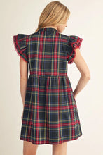 Load image into Gallery viewer, Ruffled Sleeve Plaid Dress