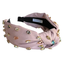 Load image into Gallery viewer, Traditional Top Knot Headband - Pink Gem