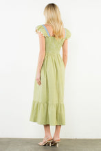 Load image into Gallery viewer, Olive Ruffle Sleeves Smocked Tiered Dress