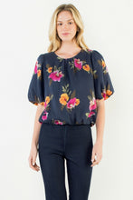 Load image into Gallery viewer, Navy Flowy Floral Top
