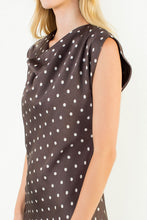 Load image into Gallery viewer, Cowl Neck Polka Dot Slit Dress