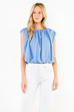 Load image into Gallery viewer, Blue Sleeveless Bubble Top