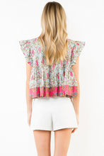 Load image into Gallery viewer, Mint Flutter Sleeve Pleated Top