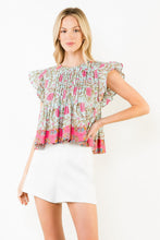 Load image into Gallery viewer, Mint Flutter Sleeve Pleated Top