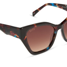 Load image into Gallery viewer, DIFF - Evie Confetti Tortoise + Brown Gradient Sunglasses
