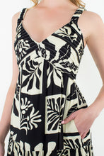 Load image into Gallery viewer, Black and White Print Maxi Dress