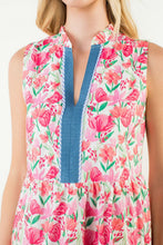 Load image into Gallery viewer, Sleeveless Floral Detail Tiered Dress