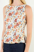 Load image into Gallery viewer, Sleeveless Floral Peplum Top