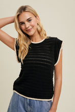 Load image into Gallery viewer, Contrast Detail Open Knit Sweater Top
