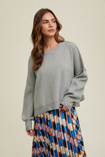 Load image into Gallery viewer, Relaxed Crop Sweater with Side Slits
