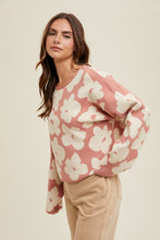 Load image into Gallery viewer, Rose Floral Relaxed Crop Sweater
