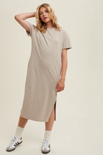 Load image into Gallery viewer, Basic Knit Midi Tee Dress with Slit
