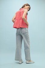 Load image into Gallery viewer, Gingham Button-Up Tiered Sleeveless Shirt
