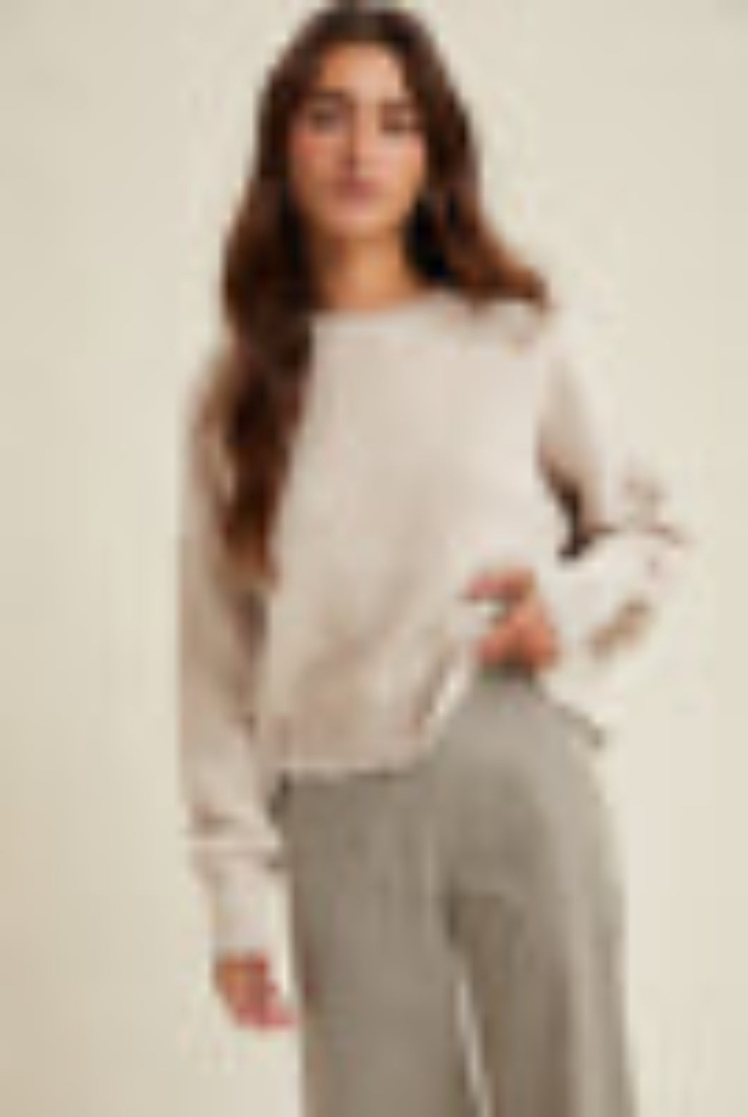 Textured Raw Hem Sweater
