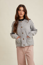 Load image into Gallery viewer, Heather Grey Brushed Cardigan
